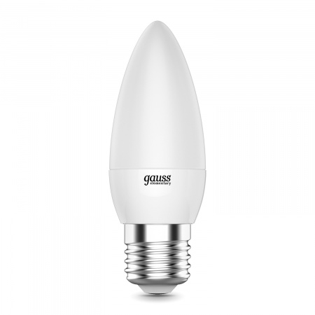 Лампа светодиодная LED 8 Вт 520 лм 3000К AC180-240В E27 свеча теплая  Elementary Gauss GAUSS 33218
