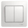 GLOSSA Выключатель двухклавишный в сборе белый сх.5 Systeme Electric GSL000152
