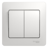 GLOSSA Выключатель двухклавишный в сборе белый сх.5 Systeme Electric GSL000152