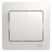 GLOSSA Выключатель двухклавишный в сборе белый сх.5 Systeme Electric GSL000152