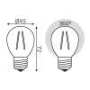 Лампа светодиодная филаментная LED 11 Вт 810 лм 2700К AC150-265В E27 шар P45 теплая  Black Filament Gauss GAUSS 105802111