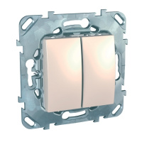 UNICA Выключатель двухклавишный в рамку бежевый Schneider Electric MGU5.211.25ZD