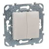 UNICA Выключатель двухклавишный в рамку бежевый Schneider Electric MGU5.211.25ZD