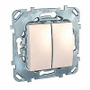 UNICA Выключатель двухклавишный в рамку бежевый Schneider Electric MGU5.211.25ZD