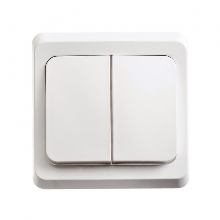 ЭТЮД Выключатель двухклавишный скрытый с подсветкой белый сх.5 Systeme Electric BC10-006B