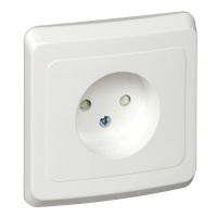 ЭТЮД Розетка скрытая без заземления со шторками белая Systeme Electric PC16-002B