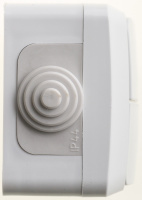 ЭТЮД Выключатель двухклавишный наружный IP44 серый Systeme Electric BA10-042C