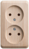 ЭТЮД Розетка двойная наружная без заземления без шторок Сосна Systeme Electric PA16-005D