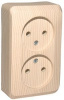 ЭТЮД Розетка двойная наружная без заземления без шторок Сосна Systeme Electric PA16-005D