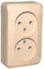 ЭТЮД Розетка двойная наружная без заземления без шторок Сосна Systeme Electric PA16-005D
