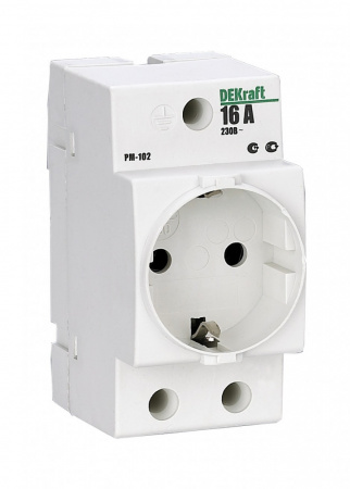 Розетка на DIN-рейку РМ-102 16А Dekraft 18012DEK