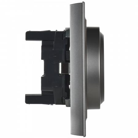 BRITE Розетка двойная с заземлением без защитных шторок 16А в сборе РС12-3-БрС сталь IEK BR-R21-16-K46-F