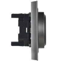 BRITE Розетка двойная с заземлением без защитных шторок 16А в сборе РС12-3-БрС сталь IEK BR-R21-16-K46-F