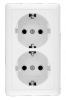 RA16-238-B ХИТ Розетка двойная наружная белая с заземлением без шторок 16А 250В Systeme Electric 