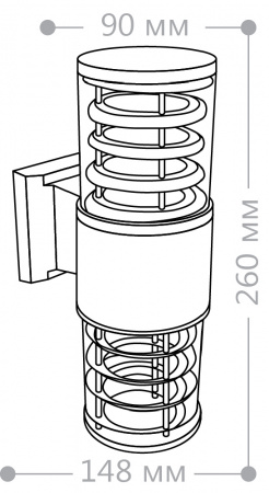 Светильник НБУ-2х60w вверх/вниз Е27 IP54 черный FERON DH0802 06298