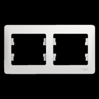 GLOSSA Рамка горизонтальная 2 поста белая Systeme Electric GSL000102