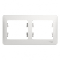 GLOSSA Рамка горизонтальная 2 поста белая Systeme Electric GSL000102