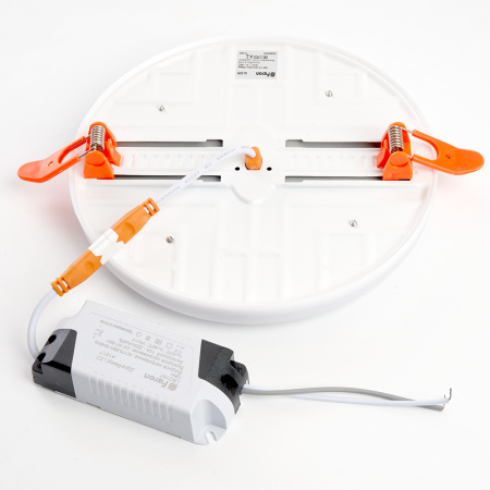 AL509 41213 Светильник светодиодный ДВО-18w 6400К 1800Лм slim белый с регулируемым монтажным диаметром (до 130мм) FERON 