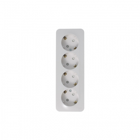 Розетка BLANCA наружная 4-я с заземлением со шторками с изоляционной пластиной 16А 250В белый Systeme Electric BLNRA011411