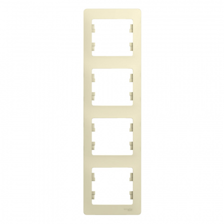 GLOSSA Рамка 4 поста вертикальная бежевая Systeme Electric GSL000208