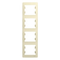 GLOSSA Рамка 4 поста вертикальная бежевая Systeme Electric GSL000208