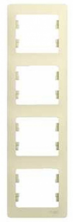 GLOSSA Рамка 4 поста вертикальная бежевая Systeme Electric GSL000208