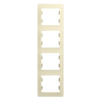 GLOSSA Рамка 4 поста вертикальная бежевая Systeme Electric GSL000208