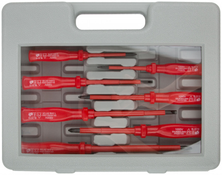 Набор отверток 7шт изол.1000V CrV+1индик FIT 56127