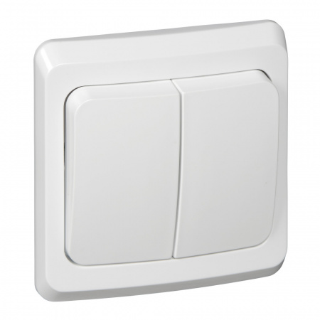 ЭТЮД Выключатель двухклавишный скрытый белый сх.5 Systeme Electric BC10-002B