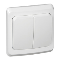 ЭТЮД Выключатель двухклавишный скрытый белый сх.5 Systeme Electric BC10-002B