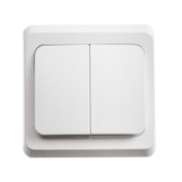 ЭТЮД Выключатель двухклавишный скрытый белый сх.5 Systeme Electric BC10-002B