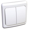 ЭТЮД Выключатель двухклавишный скрытый белый сх.5 Systeme Electric BC10-002B