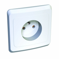 ЭТЮД Розетка скрытая без заземления без шторок белая Systeme Electric PC16-001B