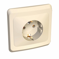 ЭТЮД Розетка скрытая с заземлением без шторок бежевая Systeme Electric PC16-003K
