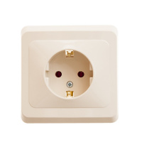 ЭТЮД Розетка скрытая с заземлением без шторок бежевая Systeme Electric PC16-003K