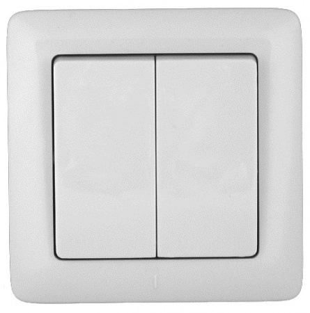 VS56-234-B ХИТ Выключатель двухклавишный скрытый 250В 6А белый Systeme Electric 