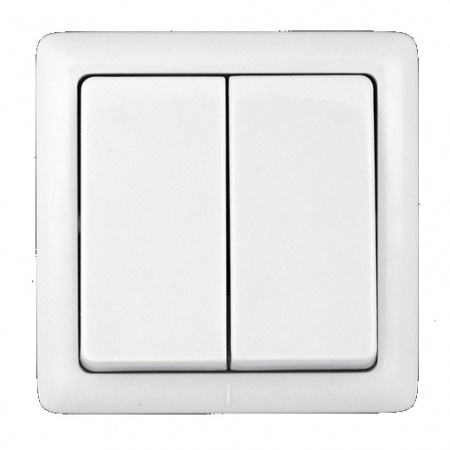 VA56-232-B ХИТ Выключатель двухклавишный наружный 250В 6А белый Systeme Electric 