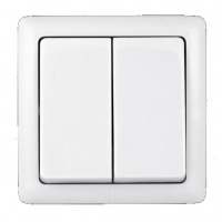 ХИТ Выключатель двухклавишный наружный 250В 6А белый Systeme Electric VA56-232-B