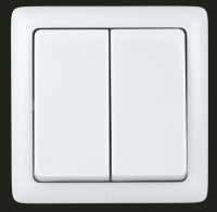 ХИТ Выключатель двухклавишный наружный 250В 6А белый Systeme Electric VA56-232-B