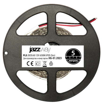 2858009 Лента светодиодная LEDx60/м 1м 6Вт/м 12В белый IP20 (5м) JazzWay 