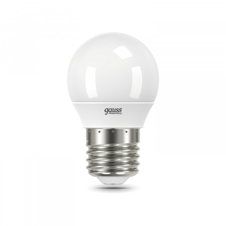 Лампа светодиодная LED 12 Вт 880 лм 3000К AC180-240В E27 шар P45 теплая Elementary GAUSS 53212