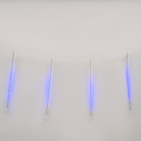 Занавес светодиодный фигурный Падающие звезды соединяемый 2.4х0.3м 8 подвесов 144 светодиода Синий свет Провод прозрачный ULD-E2403-144/DTK BLUE IP44 METEOR Uniel 11120