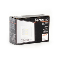 Прожектор светодиодный ДО-20w 6400К 1600Лм IP65 черный Feron.PRO FERON LL-1000 41538
