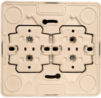 ЭТЮД Розетка четырехместная наружная без заземления без шторок 16А 250B кремовая Systeme Electric PA16-205K