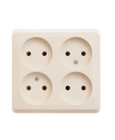 ЭТЮД Розетка четырехместная наружная без заземления без шторок 16А 250B кремовая Systeme Electric PA16-205K
