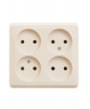 ЭТЮД Розетка четырехместная наружная без заземления без шторок 16А 250B кремовая Systeme Electric PA16-205K