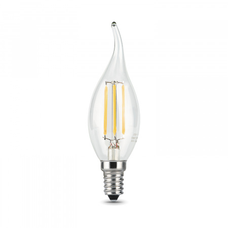 Лампа светодиодная филаментная LED 5 Вт 420 лм 2700К AC185-265В E14 свеча теплая диммируемая Black Filament GAUSS 104801105-D