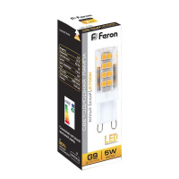 Лампа светодиодная LED 5вт 230в G9 теплый капсульная FERON LB-432 25769