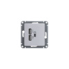 Розетка GLOSSA USB 5В/2100мА 2х5В/1050мА механизм белый Systeme Electric GSL000133