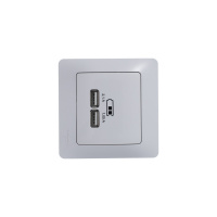 Розетка GLOSSA USB 5В/2100мА 2х5В/1050мА механизм белый Systeme Electric GSL000133